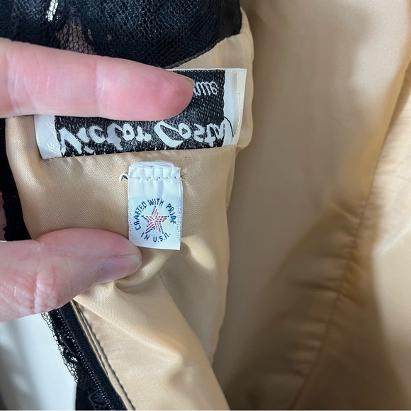 VINTAGE 70s VICTOR COSTA Couture Pleated Ruffle and Lace Midi Dress - Picture 12 of 14